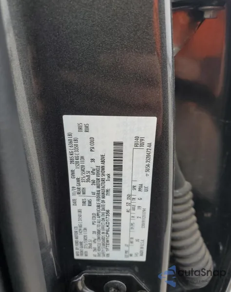 2020 Ford F150 Supercrew z USA, uszkodzony, nr VIN 1FTEW1CP6LKD17356